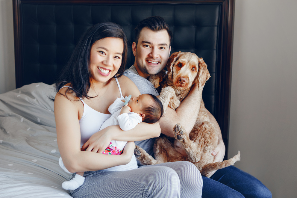 Happy Family with Pet Dog